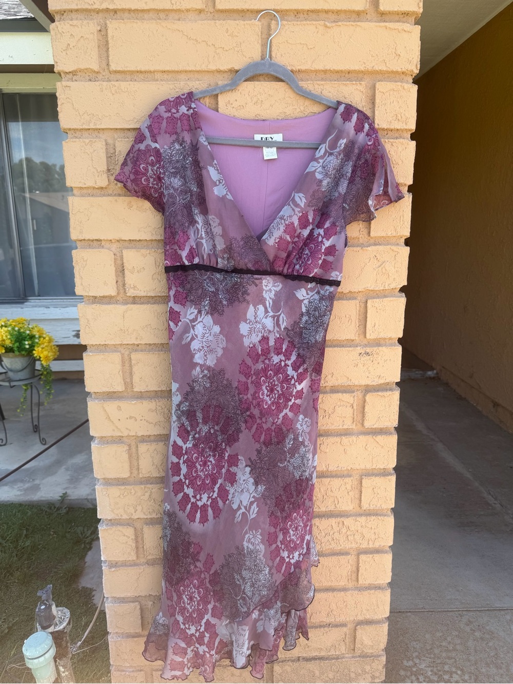 Feminine Floral Midi Dress in Dusty Rose - FLY